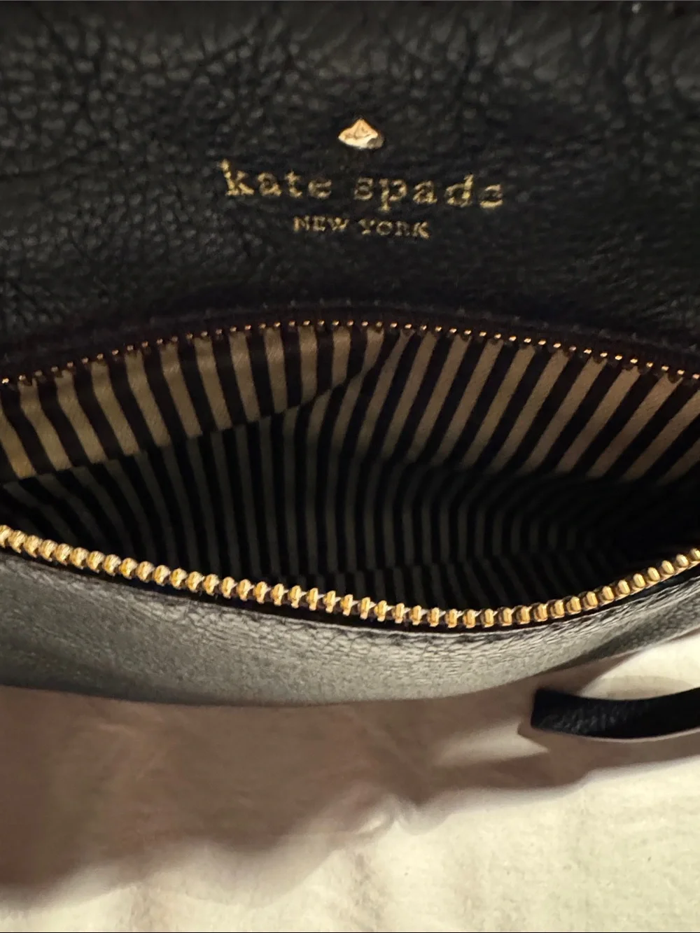 kate spade navy Pebbled Leather Crossbody with Front Zip